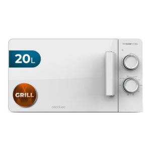 cecotec proclean 3120 flatbed microondas sin plato 700w capacidad de 20l grill de 800w tecnologia 3dwave envolvente revestimiento ceramico temporizador de 30min elegante color blanco