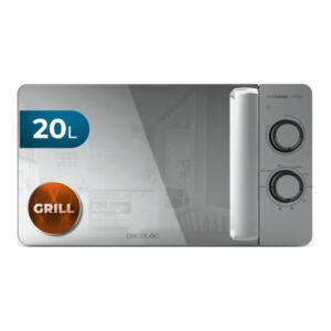 cecotec proclean 3160 flatbed mirror microondas sin plato potencia de 700w capacidad 20l grill 800w revestimiento ceramico puerta de espejo temporizador 30min acero inoxidable