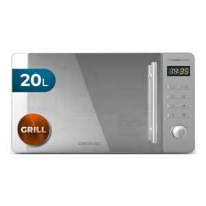 cecotec proclean 5120 flatbed inox microondas sin plato potencia de 700w capacidad de 20l grill de 800w revestimiento ceramico pantalla led elegante acero inoxidable