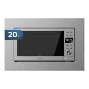 cecotec grandheat 2000 built in microondas encastrable 700w capacidad 20l grill 900w 9 funciones preconfiguradas revestimiento acero inoxidable temporizador 95min seguridad infantil