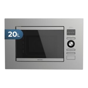 cecotec grandheat 2090 built in microondas encastrable 800w capacidad 20l grill 1000w 8 funciones preconfiguradas temporizador revestimiento acero inoxidable bloqueo infantil