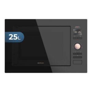 cecotec grandheat 2590 built in microondas encastrable 900w capacidad 25l grill 1000w 8 funciones preconfiguradas temporizador funcion quick start bloqueo infantil color negro