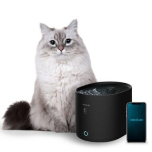 cecotec pumba 2500 refresh smart bebedero para mascotas capacidad de 2.5l filtro de alto rendimiento aviso de deposito vacio recordatorio de limpieza silencioso color negro