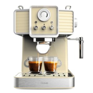 cecotec power espresso 20 tradizionale light yellow cafetera espresso 1350w 20bar manometro vaporizador orientable deposito 1.5l extraible acero inoxidable color amarillo pastel