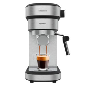 cecotec cafelizzia 790 steel duo cafetera espresso 1350w presion de 20bar doble salida de cafe vaporizador orientable deposito 1.2l extraible filtro para capsulas acero inoxidable