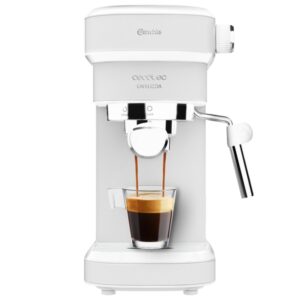cecotec cafelizzia 790 white cafetera espresso 1350w presion de 20bar vaporizador orientable deposito 1.2l doble salida de cafe sistema de ahorro energetico color blanco