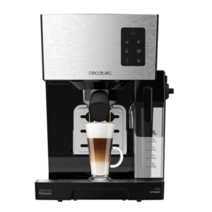 cecotec power instant ccino 20 cafetera espresso 1450w 20bar deposito leche 400ml calentamiento rapido acabados en acero inoxidable calienta tazas 22x28x29cm color negro y plata