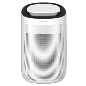 cecotec bigdry 2500 pure light deshumidificador deposito 1 litro purificador de aire silencioso cobertura hasta 25m2 elegante y moderno dos niveles de deshumidificacion color blanco