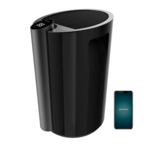 cecotec bigdry 9000 professional black connected deshumidificador 320w deposito 4.5l extraible wifi cobertura hasta 90m2 pantalla led tactil temporizador silencioso color negro