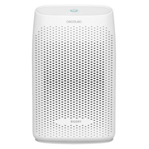 cecotec bigdry 2000 essential deshumidificador capacidad de 300ml/dia deposito transparente 0.7l silencioso cobertura hasta 20m2 facil transporte autoapagado elegante color blanco