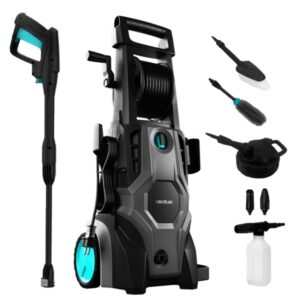 cecotec hydroboost 2400 advanceclean hidrolimpiadora 2400w caudal de 480l/h presion maxima 180bar botella de jabon bomba de aluminio facil transporte con asa y ruedas color negro y azul