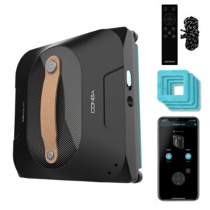 cecotec conga windroid 1390 doublespray connected robot limpiacristales 3 en 1 incluye 4 mopas 8 modos control app y mando doble spray ideal para grandes ventanas cuadrado color negro