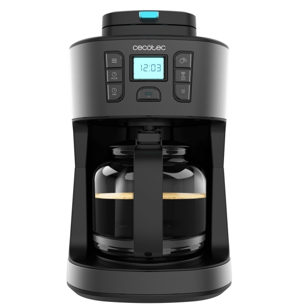 cecotec coffee 66 grind and drop cafetera de goteo 1086w molinillo integrado capacidad para 12 tazas maximo aroma acabado en acero inoxidable programable 24h autoapagado color negro