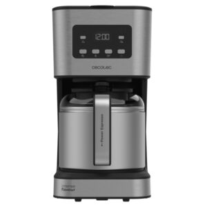 cecotec coffee 66 drop and thermo time cafetera de goteo 950w capacidad para 10 tazas jarra termo lcd retroiluminada programable antigoteo filtro reutilizable acero inoxidable