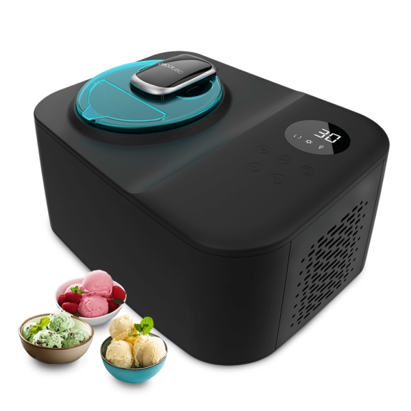 cecotec gelacy 1200 touch heladera potencia de 110w capacidad 1.2l sistema de compresor preparacion en 30min pantalla tactil ventana de control color negro