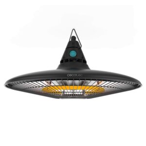 cecotec readywarm 1500 power ceiling estufa halogena de techo para exterior potencia de 1500w proteccion ip65 calienta hasta 10m2 incluye mando a distancia color negro