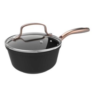 cecotec polka fantasy cazo de 16cm de diametro capacidad 1.3l aluminio forjado tapa de cristal templado antiadherente apto para horno hasta 230°c compatible con induccion color negro