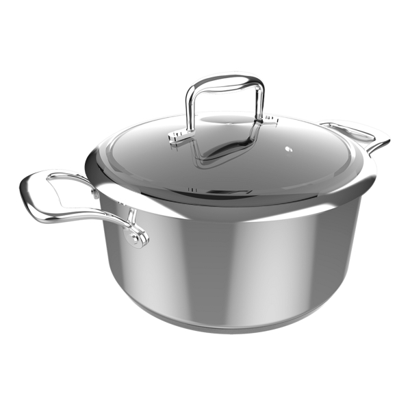 cecotec polka classy olla de 24cm de diametro capacidad de 4l acero inoxidable 18/10 tapa de cristal y acero revestimiento antiadherente apto para lavavajillas compatible con induccion