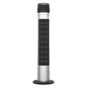cecotec energysilence 850 skyline ventilador de torre de 33" de altura 45w motor de cobre 3 velocidades oscilacion de 70º temporizador asa de transporte color negro y plata
