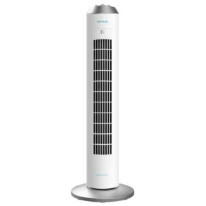 cecotec energysilence 8090 skyline ventilador de torre de 33" de altura 60w funcionamiento silencioso 3 velocidades temporizador programable oscilante color blanco