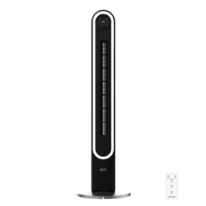 cecotec energysilence 9090 skyline smart light ventilador de torre de 42" de altura 60w tactil pantalla led luz led 6 velocidades 3 modos temporizador oscilacion de 150º color negro
