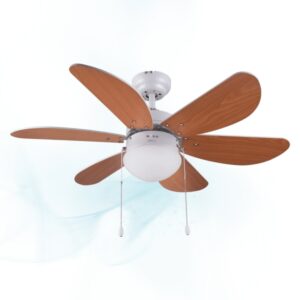 cecotec energysilence aero 360 ventilador de techo con 6 aspas reversibles y luz 50w 91cm de diametro silencioso modo invierno 3 velocidades aspas de madera acero inoxidable
