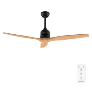cecotec energysilence aero 5270 black and whitewood ventilador de techo de 3 aspas 40w diametro de 52" temporizador 6 velocidades modo invierno altura ajustable color negro