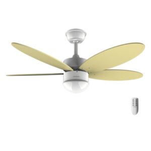 cecotec energysilence aero 4260 sunlight ventilador de techo con 5 aspas y luz led integrada 40w diametro de 42" 6 velocidades aspas reversibles temporizador color amarillo