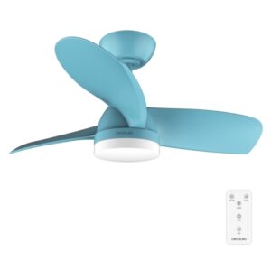 cecotec energysilence aero 3050 sky ventilador de techo con 3 aspas y luz integrada 35w diametro de 36" led de 22w temporizador 6 velocidades modo invierno color azul claro