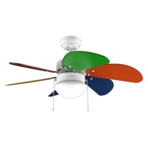 cecotec energysilence aero 360 colorfull ventilador de techo con 6 aspas y lampara integrada 50w diametro de 36" 3 velocidades aspas reversibles modo invierno/verano control por cadena