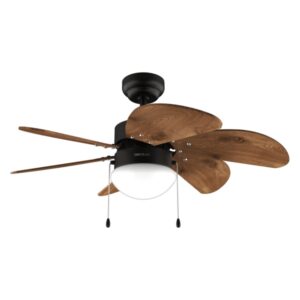 cecotec energysilence aero 365 blackandwood ventilador de techo con 6 aspas reversibles y lampara 50w diametro de 36" 3 velocidades modo invierno/verano control por cadena color negro