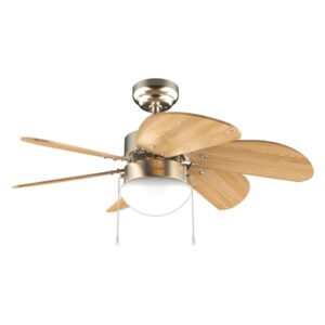 cecotec energysilence aero 360 goldandwood ventilador de techo con 6 aspas reversibles y lampara 50w diametro de 36" 3 velocidades modo invierno/verano control por cadena color dorado