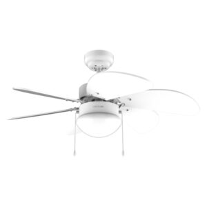 cecotec energysilence aero 3600 vision full white ventilador de techo con 6 aspas y lampara integrada 50w diametro de 36" 3 velocidades modo invierno/verano control por cadena color blanco