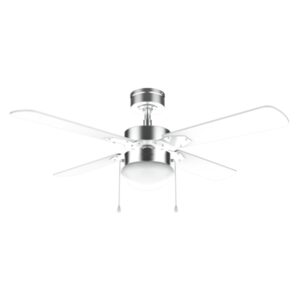 cecotec energysilence aero 450 ironwhite ventilador de techo con 4 aspas y luz integrada potencia de 50w diametro de 42" 3 velocidades modo invierno/verano control por cadena color blanco