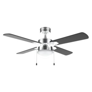 cecotec energysilence aero 450 ironblack ventilador de techo con 4 aspas y lampara integrada 50w diametro de 42" 3 velocidades modo invierno/verano control por cadena color negro y plata