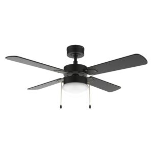 cecotec energysilence aero 450 fullblack ventilador de techo con 4 aspas y luz integrada potencia de 50w diametro de 42" 3 velocidades modo invierno/verano control por cadena color negro