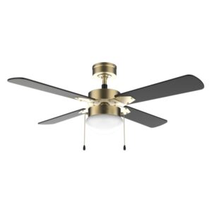 cecotec energysilence aero 450 goldblack ventilador de techo con 4 aspas y lampara integrada 50w diametro de 42" 3 velocidades modo invierno/verano control por cadena color dorado y negro