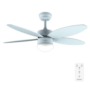 cecotec energysilence aero 4260 full sky ventilador de techo con 5 aspas reversibles y luz 40w diametro de 42" 3 tonos led mando a distancia temporizador 6 velocidades color azul claro