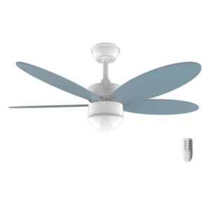 cecotec energysilence aero 4260 sky ventilador de techo con 5 aspas y luz led integrada 40w aspas reversibles mando a distancia temporizador diametro de 42" modo invierno color azul