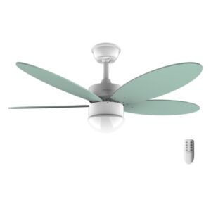 cecotec energysilence aero 4260 mint ventilador de techo con 5 aspas reversibles y luz led 40w diametro de 42" temporizador mando a distancia modo invierno bajo consumo color menta