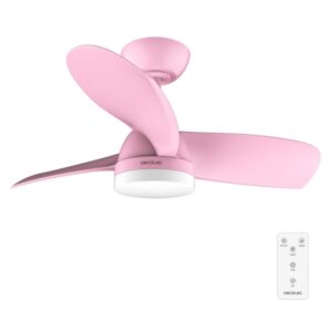 cecotec energysilence aero 3050 pink ventilador de techo con 3 aspas y luz 35w diametro 36" led de 22w mando a distancia temporizador 6 velocidades modo invierno color rosa