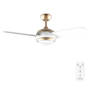 cecotec energysilence aero 4265 goldwhite ventilador de techo con 3 aspas y luz integrada 65w diametro de 42" led de 18w mando a distancia temporizador 3 velocidades color blanco