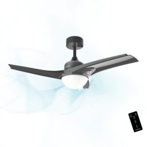 cecotec energysilence aero 470 ventilador de techo con 3 aspas y luz led integrada 54w diametro de 42" mando a distancia 3 velocidades modo invierno temporizador regulable color negro