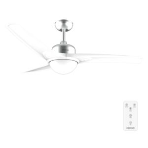 cecotec energysilence aero 560 ironwhite ventilador de techo con 3 aspas y luz integrada 60w diametro de 52" led de 18w mando a distancia temporizador 3 velocidades color blanco