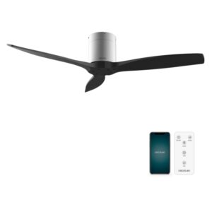 cecotec energysilence aero 5500 aqua ironblack connected ventilador de techo de 3 aspas 40w diametro de 52" wi fi ip44 6 velocidades temporizador modo invierno color negro