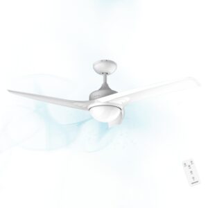 cecotec energysilence aero 550 ventilador de techo con 3 aspas y luz led integrada 62w diametro de 52" mando a distancia temporizador 3 velocidades modo invierno/verano color blanco