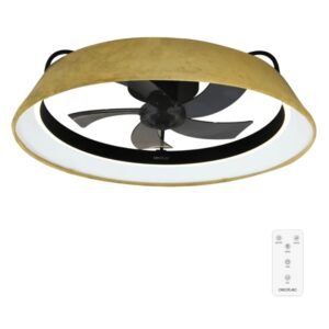 cecotec energysilence lampaero 600 green design ventilador de techo con 5 aspas y luz 20w tulipa de terciopelo led con 3 tonos temporizador 6 velocidades modo invierno color madera claro
