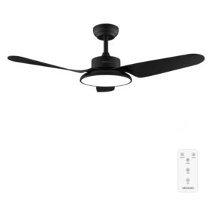 cecotec energysilence aero 5200 light black ventilador de techo con 3 aspas y luz 40w diametro de 43" 3 tonos led mando a distancia 6 velocidades temporizador modo invierno color negro