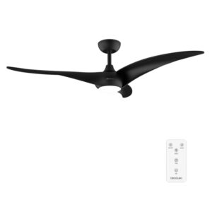 cecotec energysilence aero 5295 black ventilador de techo con 3 aspas y luz 40w diametro de 54" 3 tonos led mando a distancia 6 velocidades temporizador modo invierno color negro