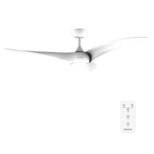 cecotec energysilence aero 5295 white ventilador de techo con 3 aspas y luz 40w diametro de 54" 3 tonos led mando a distancia 6 velocidades temporizador modo invierno color blanco